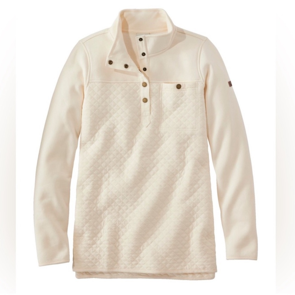 L.L. Bean Quilted 1/4 Button Pullover